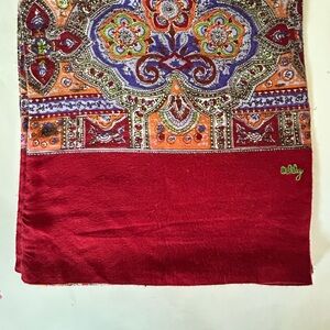 Oilily 2 Ply Red Paisley Floral  Design Scarf